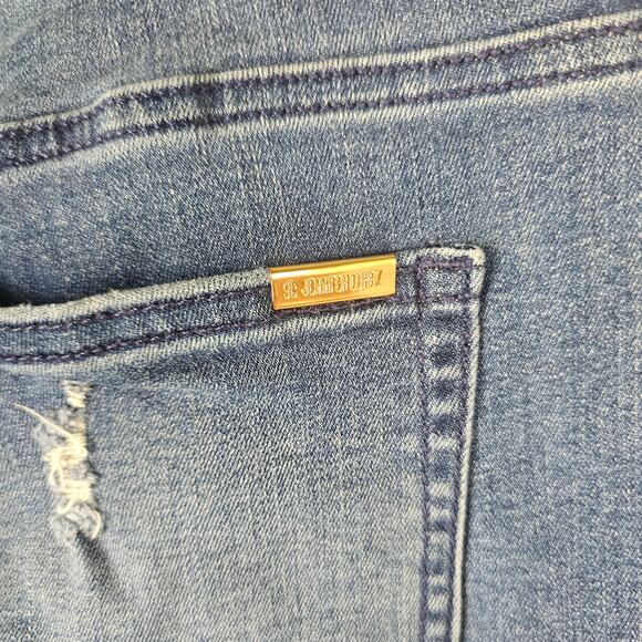 Jennifer Lopez Skinny Jeans Blue Distressed Mid Rise Stretch Denim Size 12 - Picture 5 of 6